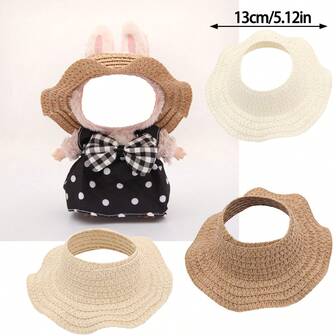 Doll Straw Hat, Doll Toy Accessories, Straw Hats Suitable For Dolls, Available In Beige, White, Light Brown And Other Colors, Used For Dressing Or Decorating Dolls, Meeting The Diverse Needs Of Doll Clothing Matching And Styling, Excluding Dolls