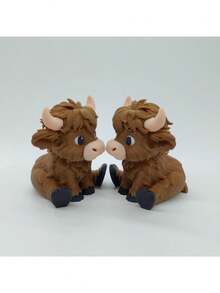 1pc 3D Printed Seated Highland Cow - Adorable Desk Pet For Office Cuteness & Farmhouse Aesthetic Fans - Charming Decor For Birthdays, Housewarmings & Farm Themed Parties, Modern Farm Decor For Minimalist Shelves - Multicolor - View 11