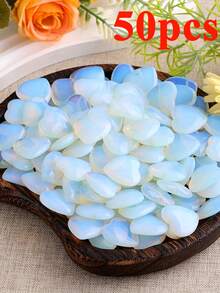 1/5/20/50PCS Opal Heart Crystal Polished Meditation Balancing Energy Gifts For Loved Ones Multifunctional Interior Decoration Jewelry Making Gemstones - 藍白色 - 查看 10