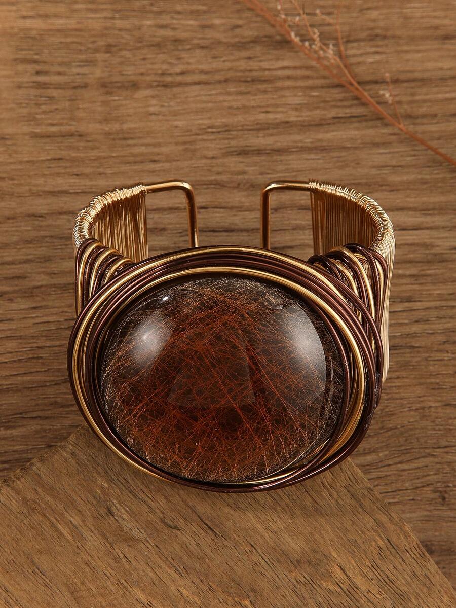 New Exaggerated Multi-Layer Handmade Beaded Braided Vintage Chic Bohemian Bracelet For Women - Coffee Brown - View 1