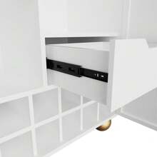 Drinks Cabinet Wine Storage Cabinet For 14 Bottles Bar Cabinet With Glass Holders Adjustable Shelf Floor Wooden Wine Side Board Sideboard Bar Table Buffet For Living Dining Room - 白色 - 查看 7