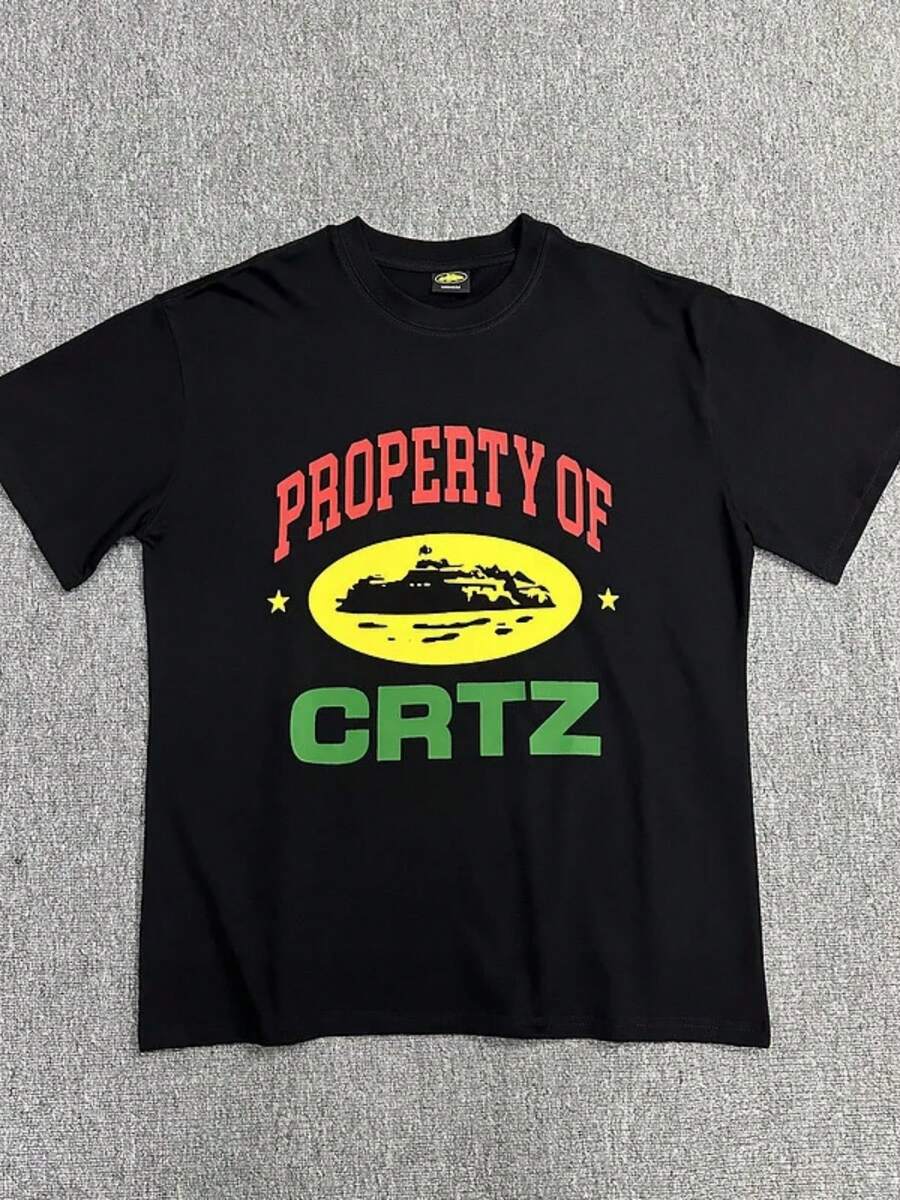 Corteizs Alcatraz Series T-Shirts Street Hip Hop Men Clothes Fashion T-Shirts Streetwear 100% Cotton Loose Tops Breathable Tee - Black - View 1