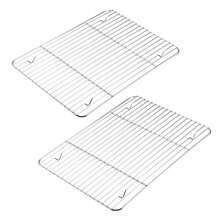 1PC Rejilla de Enfriamiento de Alambre de Acero Inoxidable para Galletas, Pan y Pasteles, Bandeja Antiadherente para Hornear Pizza y Barbacoa, Accesorios de Repostería de Cocina - Plateado - Ver 4