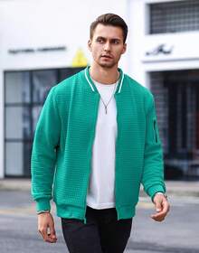Mens Casual Lightweight CoatChristmas MQ4K - Mint Green - View 6