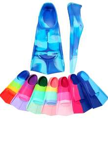 1 Pair Short Swimming Fins For Teens, Swimming Training Fins, Suitable For Girls, Boys, Adults, Men And Women Beginners - Multicolor - View 8
