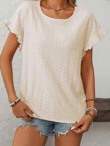 Women T-Shirt, Crew Neck Short Sleeve Solid Summer Loose Tops Streetwear For Casual Daily