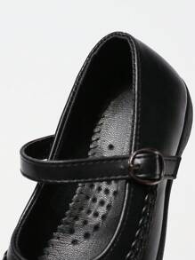 1双青少年/青年PU皮革简约时尚休闲可爱平底鞋