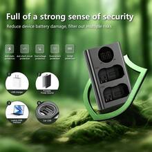 EDEKOY EN-EL15 EN-EL15a Battery ( MH-25, MH-25a Charger) For Nikon D500, D600, D610, D750, D800, D800E, D810, D810A, D850, D7000, D7100, D7200, Z5, Z6, Z7, Z 6II, Z 7II, Z8 Cameras - Black USB-typeC - View 6