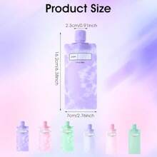 QY 6 PCS Travel Shampoo Pouches Refillable 3 OZ Liquid Pouches For Toiletry 90 Ml Empty Squeeze Pouch Portable Liquid Container For Hand Soap Lotion Face Cream 8502 - 如圖 - 查看 3