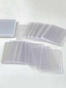 30 个横向层压硬卡套，3 英寸照片/卡片防水存储透明夹