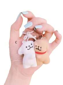 1pc Cute Cartoon Bear Heart Magnetic Keychain Pendant Gift Stuffed Doll Small Present - Multicolor - View 8