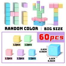 Magnetic Blocks For Boys Girls, Big Size Magnetic Cube Sensory Gift, Preschool Educational Building Blocks Set, Christmas, Random Color