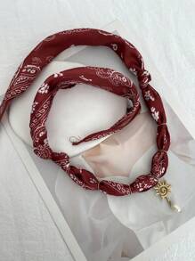 1pc Bohemian Style Fashionable Luxury Elegant Precise Ox Heart Sun Boot Print Fabric Necklace, Women's Sisters & Couples Jewelry Gift, Suitable For Valentine's Day, Casual Dates, Parties, Holidays, Christmas, And Other Occasions, Red Jewelry - necklace - View 13