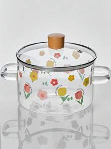 高端硼硅酸盐玻璃烹饪锅 - 仙人掌、郁金香、玫瑰图案 - 适合汤、面条、酱汁等 - 非常适合家庭和餐厅使用，适合圣诞节、感恩节、万圣节等节日 - 彩色 - 查看 16