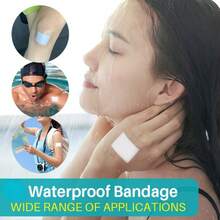 10/50/100/200片防水弹性绷带透明保护膜防水贴固定贴适用于游泳、淋浴和纹身护理 - 白色 - 查看 4