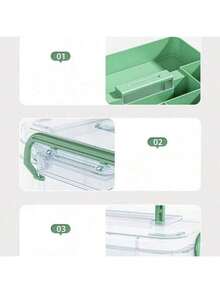 1pc Large Capacity Medical Storage Box, Lightweight Gray Color With Sturdy Handle And Secure Lid - Multi-Layer Transparent Plastic Organizer Box, Suitable For Home And Office, Durable, Easy To View And Space-Saving, Medication Storage Box, Multilayer Design, High-Quality Structure, Ideal For Healthcare Professionals