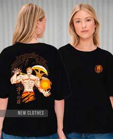 T-Shirt Escanor Nanatsu No Taizai Streetwear Anime Otaku Seven Deadly Sins - 黑色 - 查看 3
