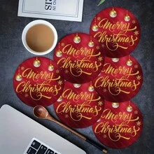 2 buc/4 buc/6 buc covorașe din silicon imprimate cu model de globuri de Crăciun, decor de Crăciun, potrivite pentru masă, cafenea, decorațiuni pentru toate anotimpurile, covorașe lavabile, decor pentru cameră, suporturi pentru pahare, covorașe de scurgere, covorașe pentru masă de bucătărie, decor pentru petreceri de interior și exterior, decor pentru casă, cadou ideal