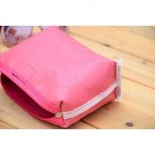 Candy-Colored Cosmetic Storage Bag Set In Purple, Yellow, Royal Blue, Sky Blue, Red, And Pink. Silver Rivet Leather Label Embellishment. Curved Zipper Opening. Portable Toiletry Storage Bag. Perfect For Travel And Packing. Waterproof And Easy-To-Clean Material. Includes Matching Zipper Pull. Perfect For Your Bestie's Birthday, Dormitory Organization, And Multifunctional Storage Combination.