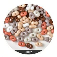 100 piezas de cuentas de vidrio en forma de cacahuete de 3x6mm, cuentas de vidrio jade de colores surtidos, cuentas sueltas lindas, cuentas espaciadoras a granel para hacer joyas, pulseras, aretes, collares DIY