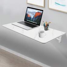 Folding Wall Desk, Wall-Mounted Folding Table, Folding Wall Desk For Laundry Room Home Office Computer Workstation,Study Work Bench, Kitchen Dining (31.5*15.75in) - 白色 - 查看 2