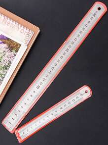 1 pezzo/Set, Regolo in metallo durevole in acciaio da 15/20/30cm, spesso, per falegnameria, studenti, per misurazioni precise, in lega di alluminio standard (stile casuale)