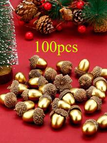 50pcs/Set Artificial Golden Acorn, Decor For Home, Kitchen, Holidays, Christmas And Autumn Table, Made Of Plastic, Battery-Free, Corded-Free,Fake Plants Home Decor Christmas Decorations Room Decor - Multicolor - View 14