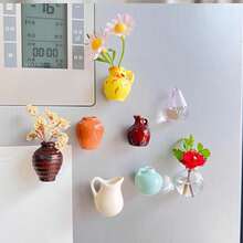 Bình hoa mini 6 chiếc - Bình hoa nụ nhỏ xinh xắn bằng gốm sứ 3D, phụ kiện vui nhộn, trang trí nhà bếp, văn phòng, bình hoa mini, bình hoa thu nhỏ, thiết kế duyên dáng và dễ thương, hoàn hảo cho hoa khô, bình hoa nụ số lượng lớn, đồ thủ công độc đáo và đáng yêu, trang trí nhà cửa, trang trí phòng học, đồ dùng học tập, trang trí nhà bếp mới năm 2025 - 6PC - Xem 1