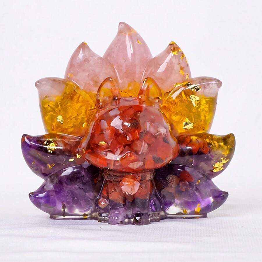 Manifest Wealth & Luck: Nine-Tailed Fox Crystal Resin Figurine - Prosperity Guardian Home Decor (3.43" X 3.15") - 多色 2 - 查看 1
