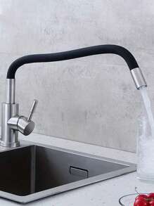 3件套/1件 360°旋转厨房水龙头，不锈钢水槽混合龙头，带柔性硅胶软管，单孔安装，镀铬表面，防滴漏节水设计，适用于现代厨房水槽、浴室盥洗台和现代厨房用品。厨房配件，厨房工具