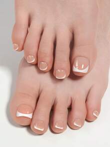 150 片短方形棕色/粉色/裸色按压式凝胶指甲，适用于手/脚趾，15 种尺寸可选，短法式哑光假脚趾甲，适合女士和女孩脚趾甲装饰指甲用品指甲 - 彩色 - 查看 2