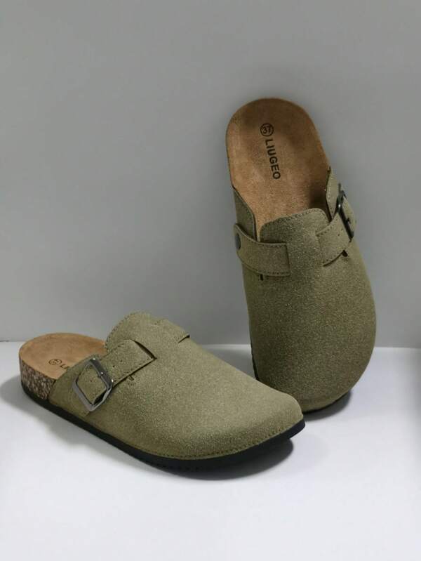 Sapatos de praia masculinos casuais, chinelos de madeira, sandálias sem cadarço, unissex, de verão, tamancos de madeira macia, chinelos fechados casuais para escritório, tamanho grande