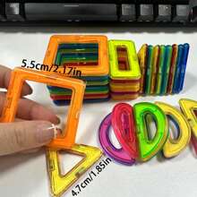Set di blocchi di costruzione magnetici, giocattoli per bambini, giochi STEM di blocchi magnetici, giocattoli sensoriali, giochi di costruzione magnetici per bambini e bambine, giocattoli per lo sviluppo cerebrale di bambini in età prescolare e asilo, taglia media 32,56,84 pezzi