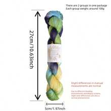 2 set da 100g di filo di pizzo tinto a mano con colori sfumati in lyocell per sciarpe fatte a mano, decorazioni per bambole, ecc.