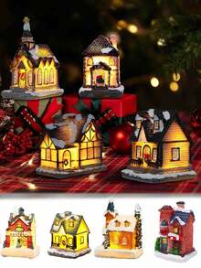 قطعة واحدة من زينة عيد الميلاد من الراتنج، زخرفة منزل الثلج المضيء، منظر طبيعي مصغر لعيد الميلاد، مناسب لديكور المنزل في الشتاء واحتفالات العطلات، حفلات الأعياد، حفلات عيد الميلاد، ديكور هالوين، ديكور العطلات، ديكور الأعياد، هدايا الحفلات، ديكور حفلة عيد الميلاد الممتعة، عيد ميلاد سعيد، السنة الجديدة سعيدة، ديكور عيد الميلاد، هدية عيد الميلاد المثالية للأصدقاء