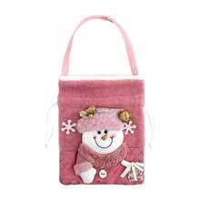 Christmas Gift Bag, Festive Pink Sequin Tote Bag With Santa Claus And Reindeer Pattern, Suitable For Storing Small Candies And Fruits, Home Kitchen Storage, Party Gifts, Holiday Decoration Gift Packaging - Multicolor - View 11