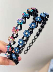 1/4 stuks prachtige, sprankelende, met strass-steentjes versierde, antislip haarbanden voor meisjes en vrouwen - elegante haaraccessoires met decoratief bloemmotief - perfect voor dagelijks gebruik, feestjes en speciale gelegenheden