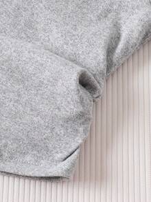 2件組女童休閒學院風小馬刺繡抓皺修身長袖 Polo T恤與喇叭褲套裝，秋冬薄款 - 彩色 - 查看 4
