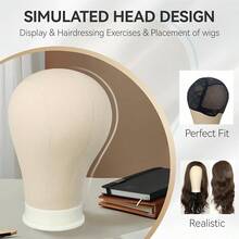 Wig-Making Mannequin Head, Made Of Material, Designed With Styling And Display Headband Installation Holes, Suitable For Making And Showcasing Lace Wigs, Includes A Fixed Stand, Needles, And Wig Caps - Bộ 22 inch - Xem 3