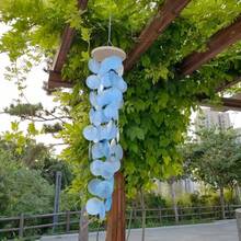 Chuông gió thủ công 28 inch làm từ thủy tinh và vỏ sò, thích hợp trang trí ngoài trời, nhà cửa, bãi biển, chuông gió vỏ sò Capiz cho ngoài trời, sân hiên, nhà hoặc vườn, quà tặng chuông gió cho mẹ, trang trí nhà cửa, trang trí phòng, trang trí tường, quà sinh nhật hoặc tốt nghiệp. - Nhiều màu - Xem 4