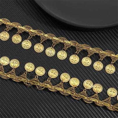 Dây tua rua trang trí rộng 3,5cm, dài 1 yard, dùng để may vá, tự làm đồ trang trí tua rua, viền tua rua cho trang trí quần áo.