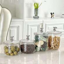 Reusable Plastic Food Storage Containers With Airtight Lids, Suitable For Kitchen And Pantry, Cute Snack, Coffee, Rice, Tea Storage Boxes, Multiple Sizes Available - Clear - View 6