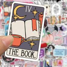 SCXXBSW 50 sztuk romantycznych, kreatywnych naklejek do czytania z kreskówek DIY, wodoodporne naklejki na bagaż i notes z gitarą