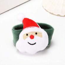 Christmas Papa Circle Plush Decorative Bracelet, Suitable For Christmas Theme Party, Cute Little Gift For Children Christmas Holiday Papa Circle Gift, Styles Randomly Sent