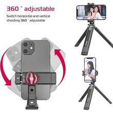 PICTRON Soporte de trípode de Metal para teléfono, 3 Zapatos fríos y Puerto Arca, Adaptador de trípode de 360 °   para,, Soporte para teléfono Celular, trípode de computadora - ST-27 - Ver 7
