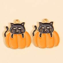 10pcs Halloween Enamel Accessories Pumpkin & Ghost Pendant, Suitable For DIY Jewelry Making Earrings Necklace Crafts Halloween Party Gifts