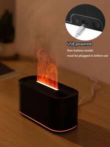 1pc Fragrance Diffuser, Essential Oil Diffuser, Aroma Diffuser With 7-Color Flame Simulation Night Light, Suitable For Office, Living Room, Bedroom, Yoga Studio, Car