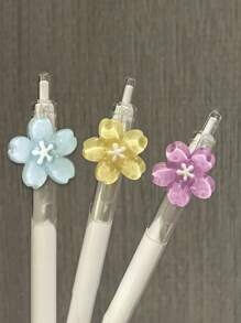 1 Stück koreanischer Stil süßer und modischer transparenter Blumen Muster Gelschreiber, Unterschriftsschreiber, schnell trocknend und glatt schwarz, 0,5 mm Stiftmine, geeignet für Studenten, Büros, Bürobedarf, Prüfungen, Bibliotheken, Krankenhäuser, Ärzte, Krankenschwestern, Familien, Prüfungen, Schulen, Lehrer, geeignet als Geschenk für Freunde, Mitschüler, Familienmitglieder, Kinder, Geschwister und zur Vorbereitung von Büromaterial, Rückkehr zur Schule