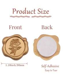 10/30/50/100 Wax Seal Stickers, Wedding Invitation Envelope Seal Stickers, Self- Adhesive Antique Gold Stickers, Perfect For Invitation, Envelopes, Gift Wrapping, Party, Christmas - Bronze - View 26