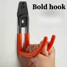 2pcs Heavy Duty Metal Hooks, Reinforced Specialty Hanging Rack, Warehouse Hardware Tool Storage Hanger, Suitable For Bicycle, Pipe, Skateboard, Ladder, Metal Cable Wall Mount Organizer Space-Saving Multi-Purpose Adjustable Stackable Portable